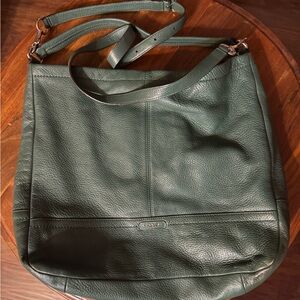 Coach Forest Green Leather Shoulder Bag